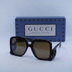 Gucci GG1326S 007 Square Sunglasses – Havana\Brown